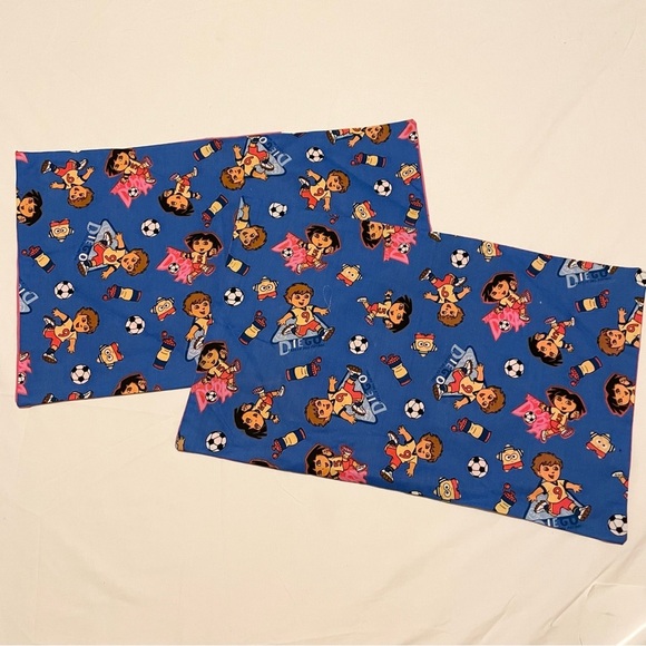 Dora and Diego Pillowcases Homemade 21.5” x 13” Pillow Cases Lot of 2 - Picture 15 of 15